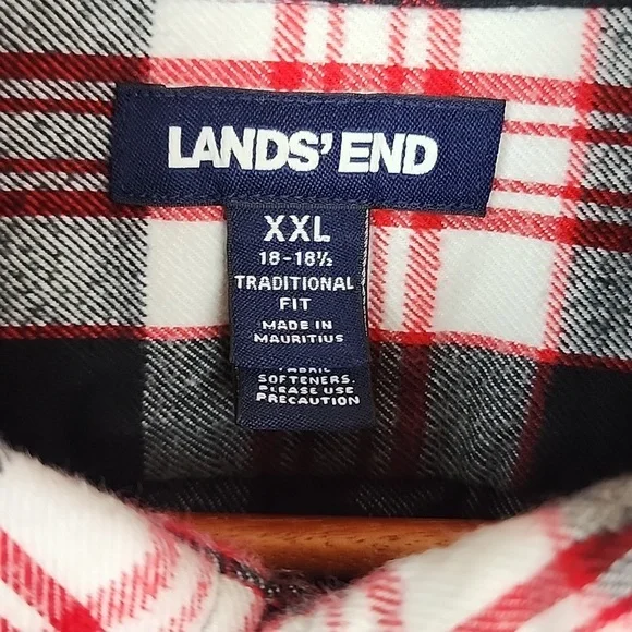 Lands End Men's Flannel XXL - Picture 2 of 6